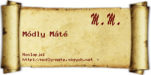 Módly Máté névjegykártya